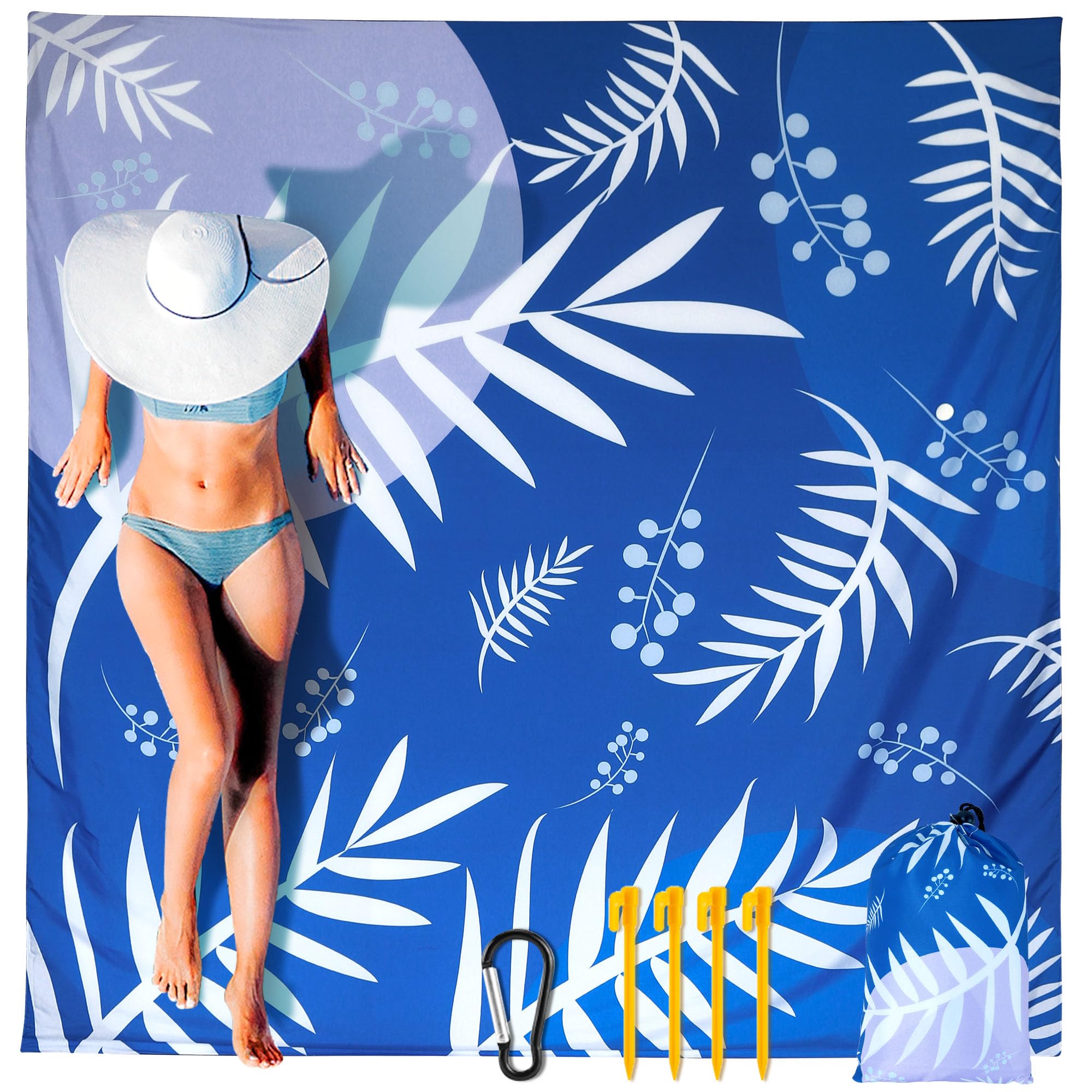 HIHOHO beach blanket rolled compact for easy carry and quick-dry use.
