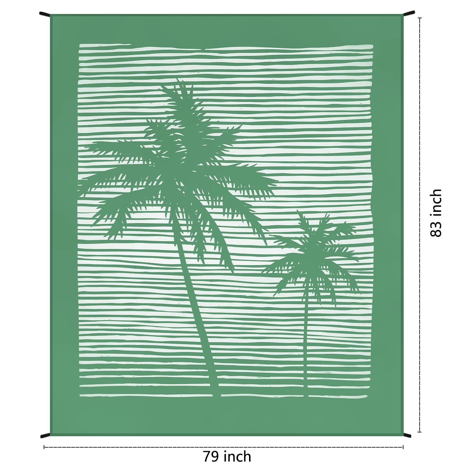 HIHOHO beach blanket anchored by stakes for stable placement on windy beaches.