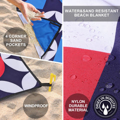 HIHOHO beach blanket with anchor stakes keeps mat stable on shore