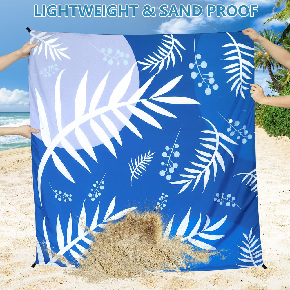 HIHOHO beach blanket folded into compact carry bag for travel.
