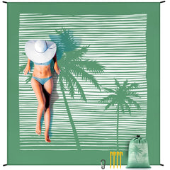 HIHOHO beach blanket folded compact for easy carry and quick setup.