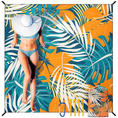 HIHOHO Beach Blanket folded in its compact carry bag for easy travel.