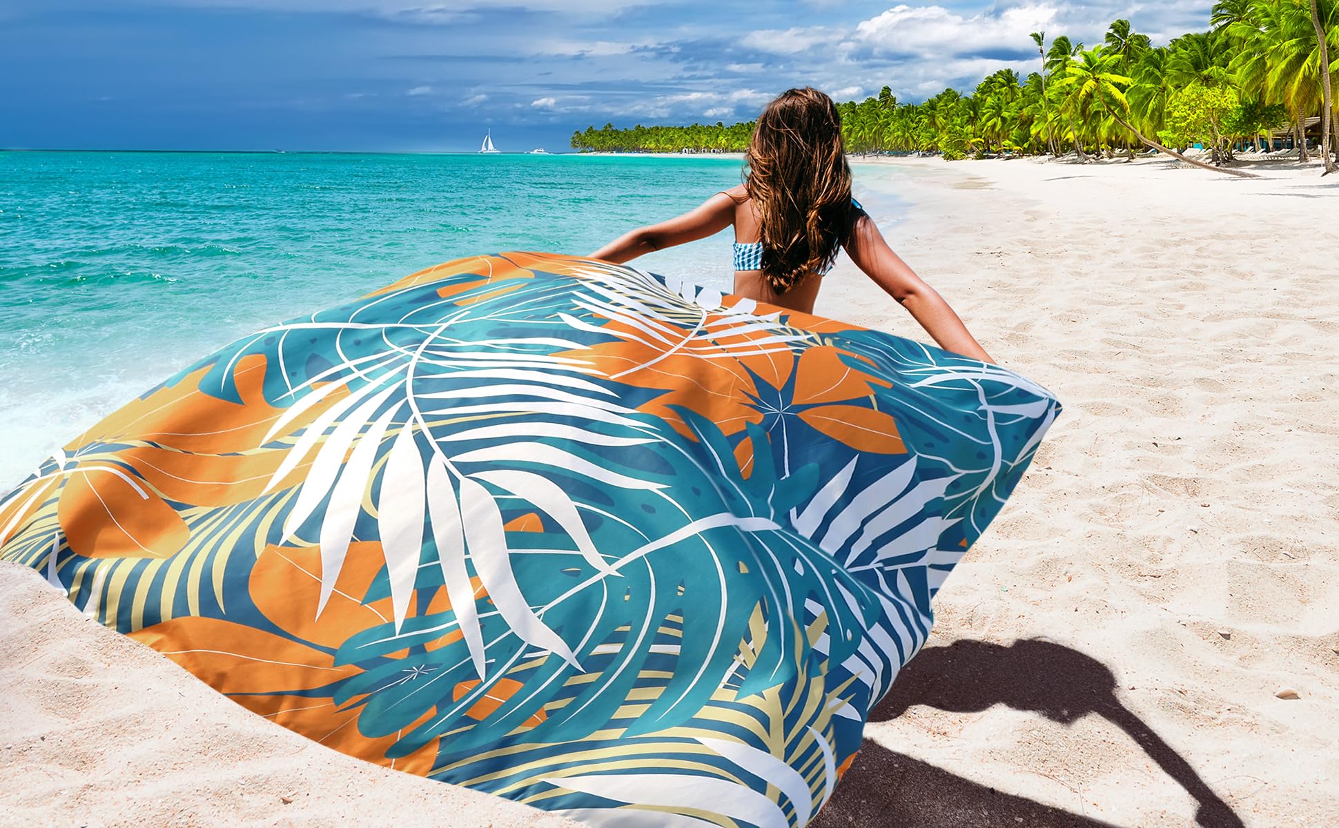 HIHOHO Beach Blanket machine washable for easy cleanup after beach days.