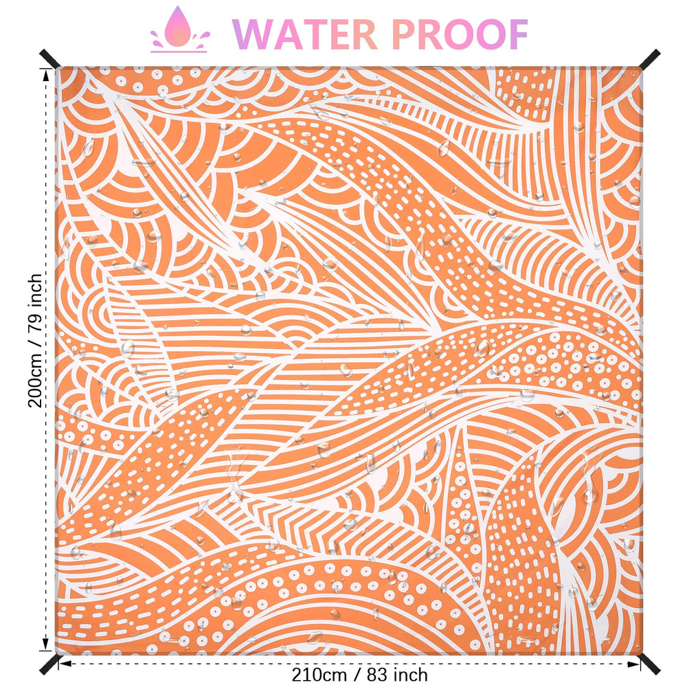HIHOHO Beach Blanket on sand demonstrates sandproof and waterproof durability.