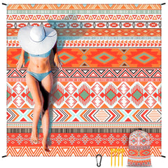 HIHOHO beach blanket oversized 79x83 inches for family picnics and beach lounging
