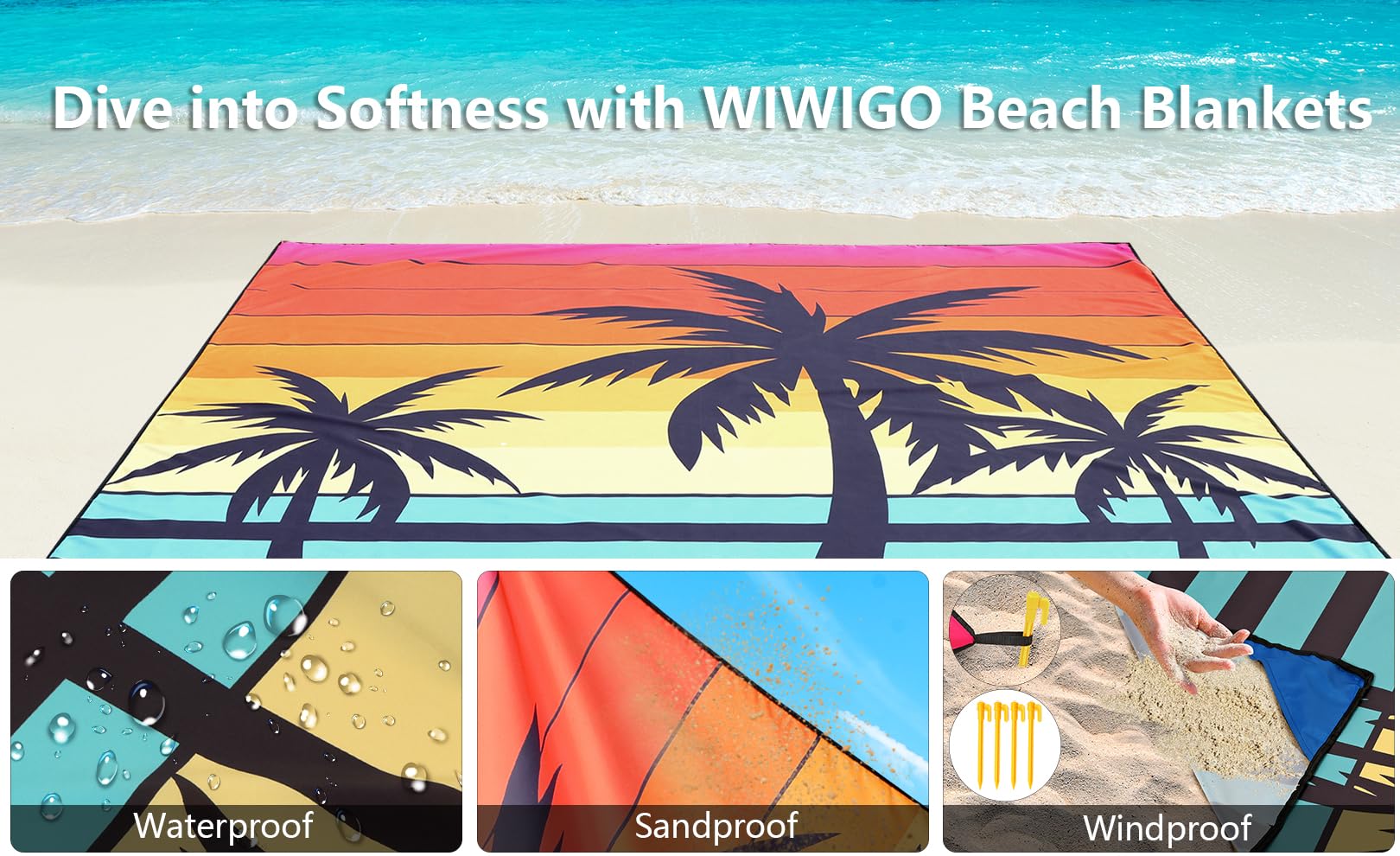 HIHOHO Beach Blanket used as a picnic mat for parks or camping trips