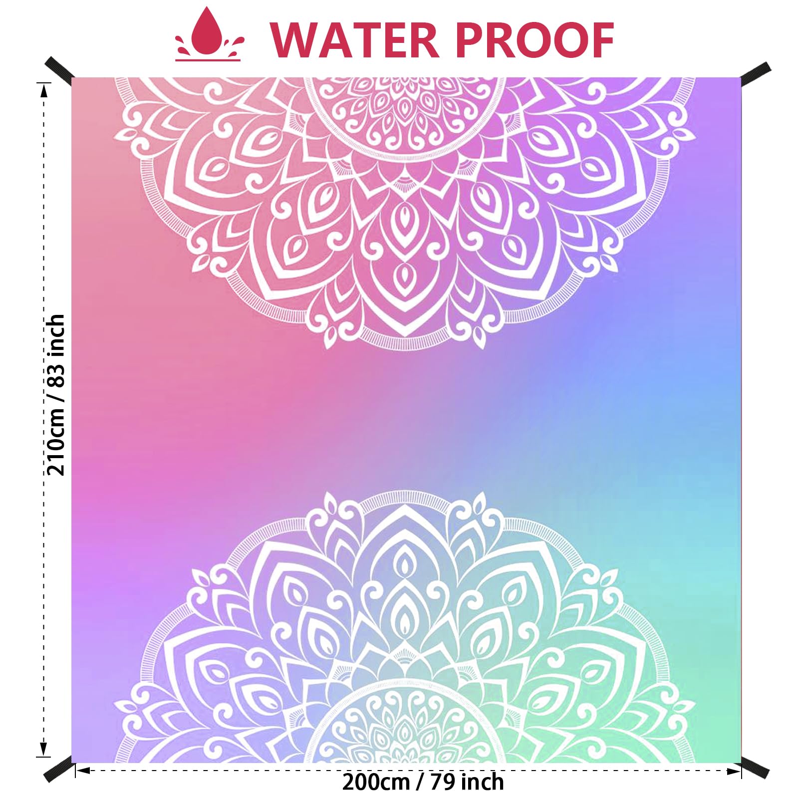 HiHOHO beach blanket quick-dry material lets sand shake off for easy cleanup.