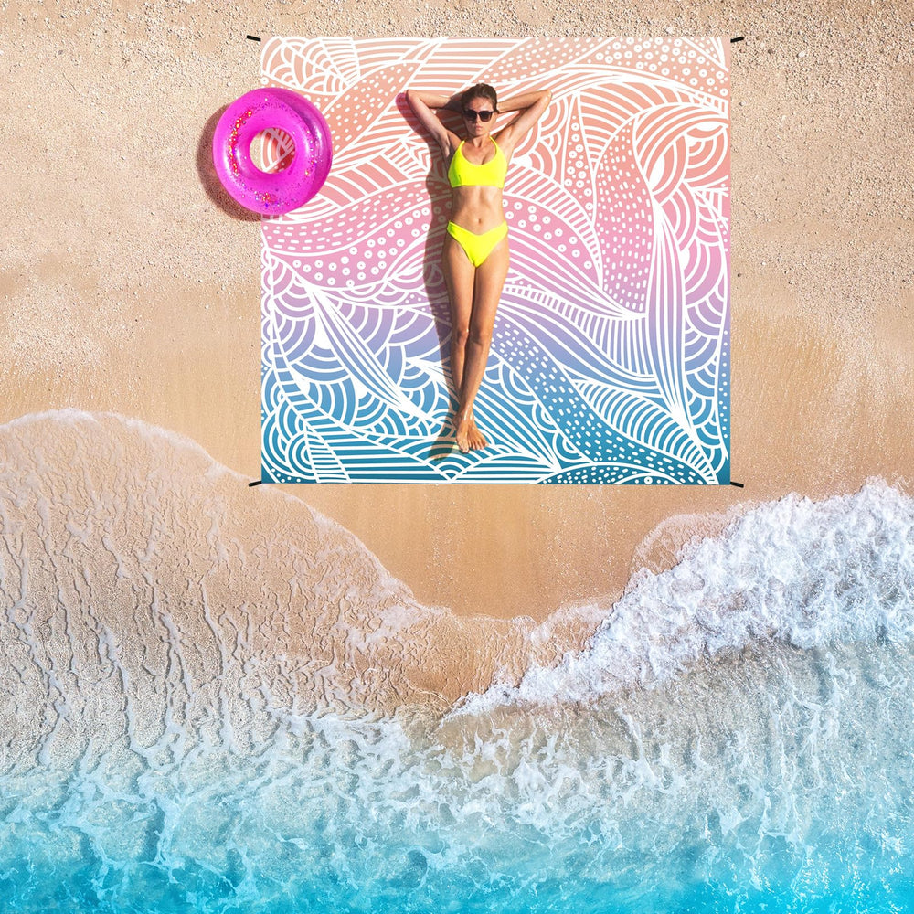 HIHOHO quick-dry beach blanket after splashy day at shore