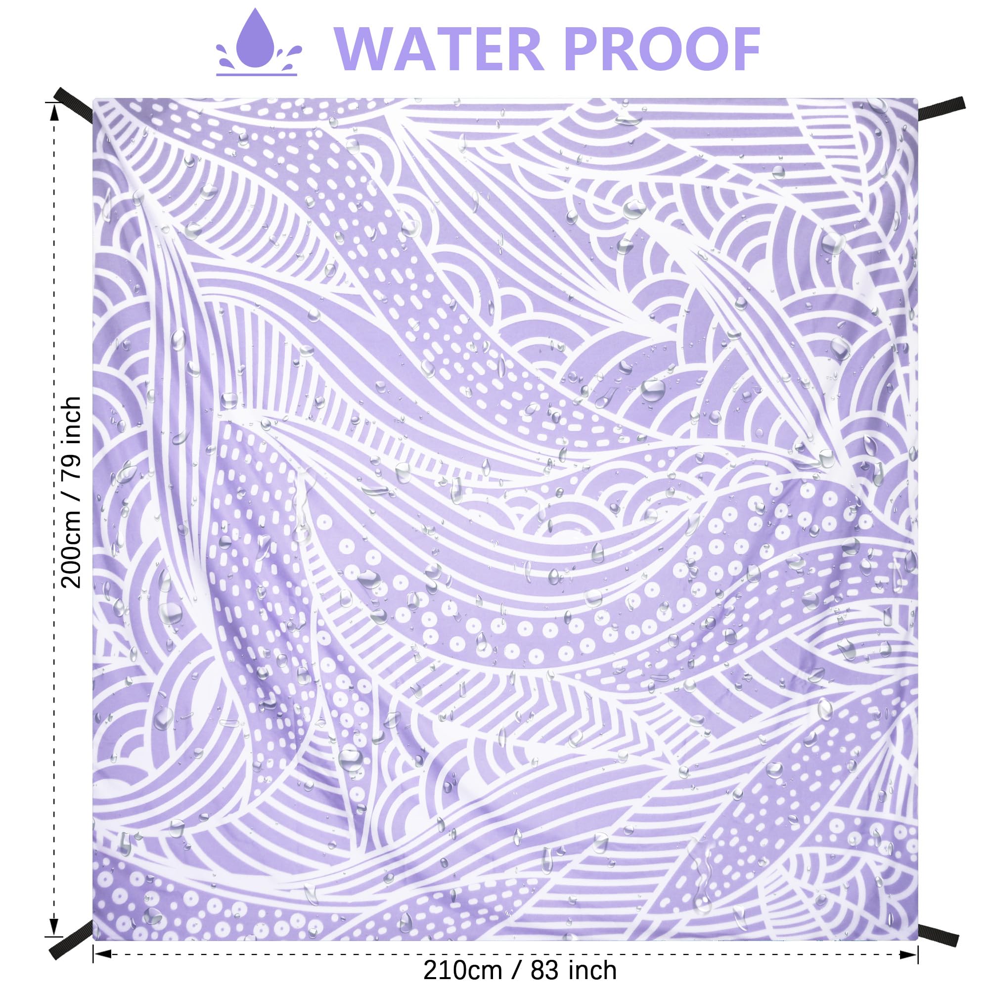 HIHOHO beach blanket ripple pattern enhances visibility on crowded beaches.
