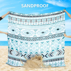 HIHOHO beach blanket sand pockets ready to anchor on windy beaches.