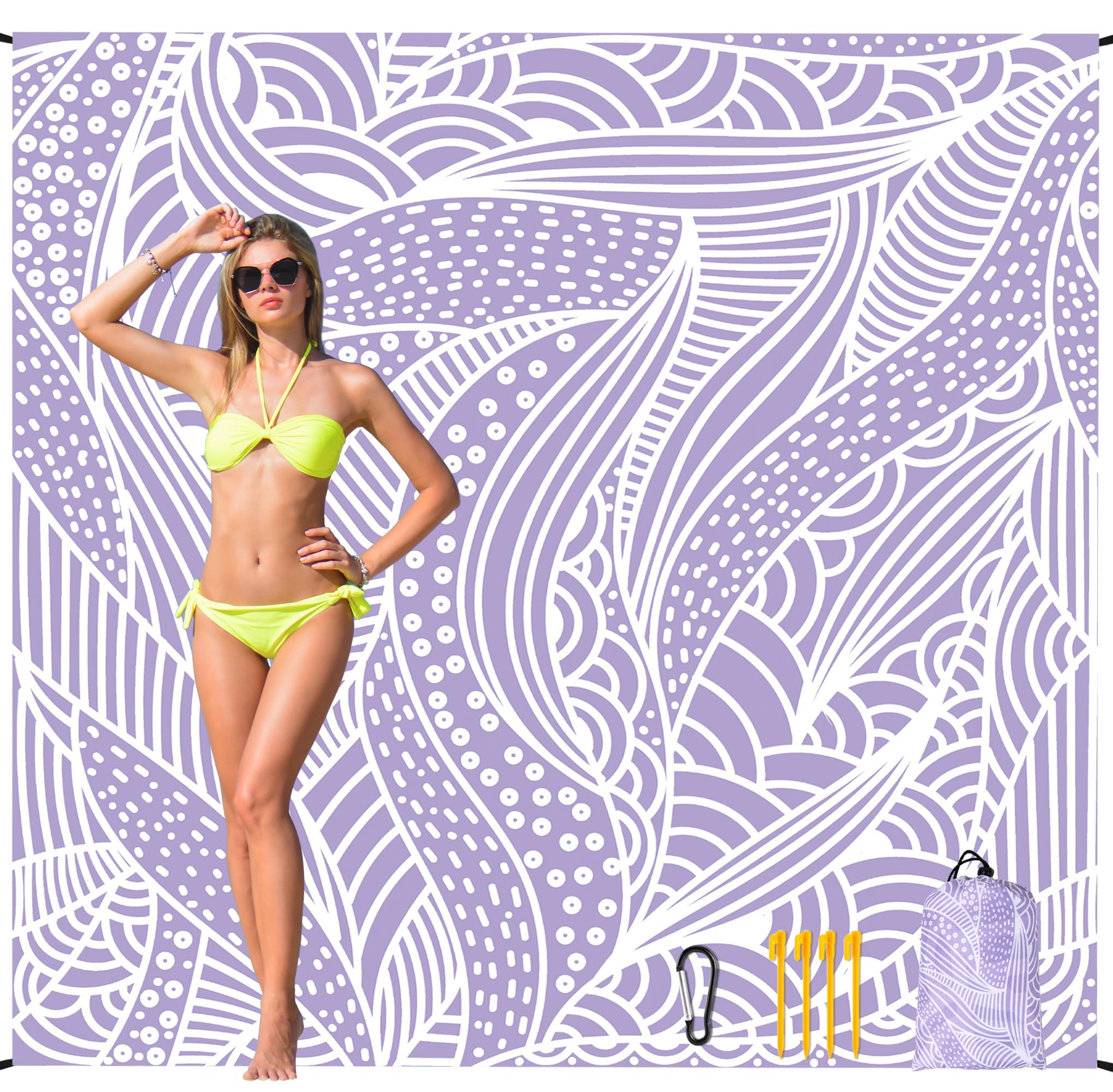 HIHOHO beach blanket waterproof material keeps feet dry and sand-free.