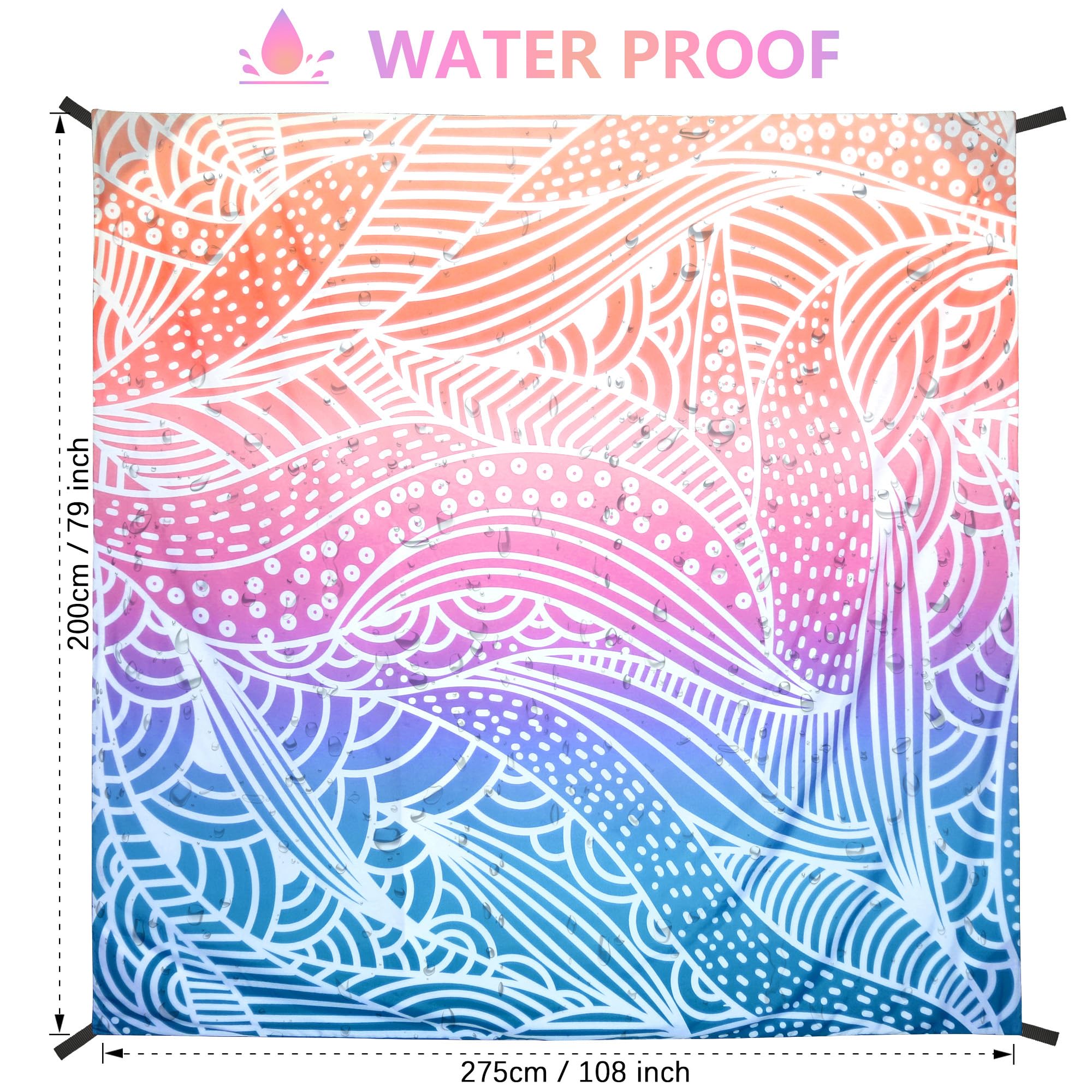 HIHOHO blanket water-resistant and sand-proof keeps feet clean
