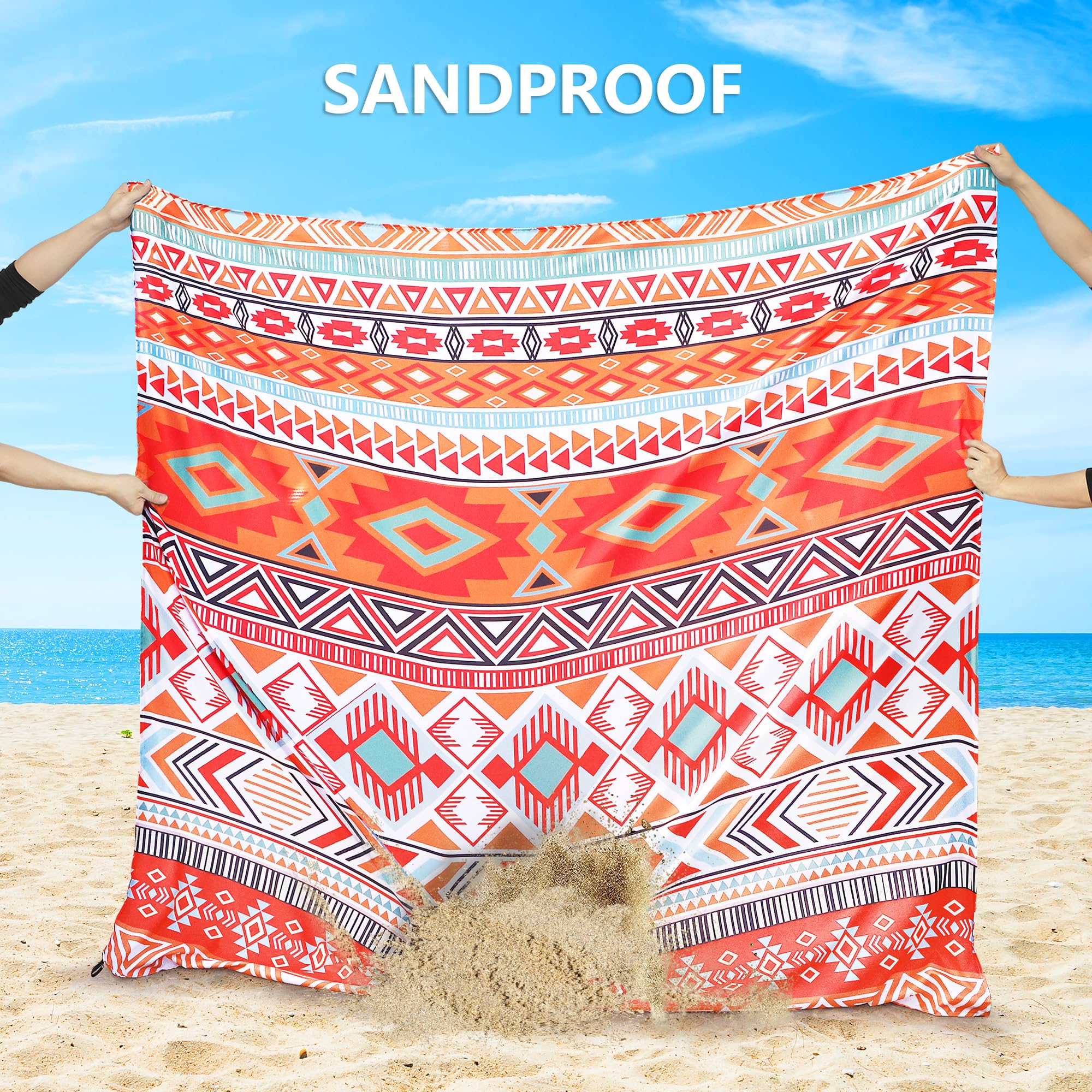 HIHOHO beach blanket waterproof-sandproof for quick-dry beach days