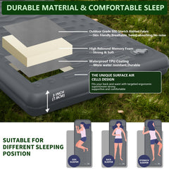 HiiPeak memory sleeping pad full-size unfolded shows spacious sleep area for comfortable nights.