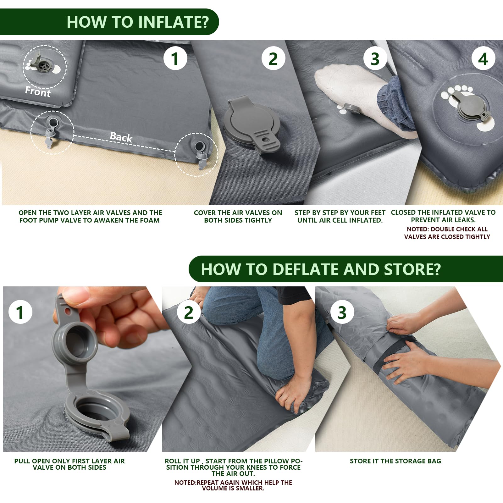 HiiPeak memory sleeping pad storage bag with shoulder strap demonstrates convenient travel.