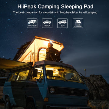 HiiPeak 76x48x3 inches dimensions fit two campers in tents.