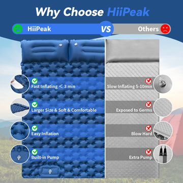 HiiPeak honeycomb air cells design supports pressure points for better rest.