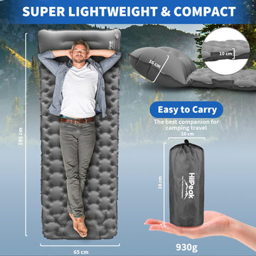 HiiPeak sleeping pad outdoor-grade materials resist tears for reliable camping comfort.