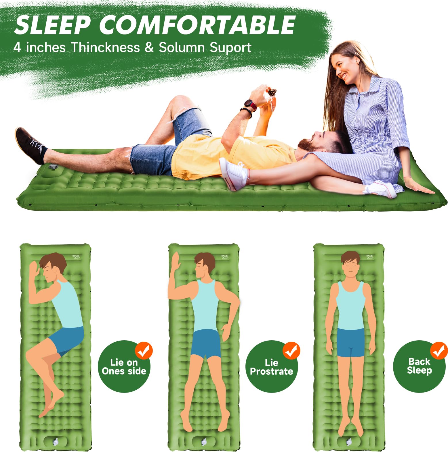 HiiPeak sleeping pad premium material nylon for durability and weather resistance