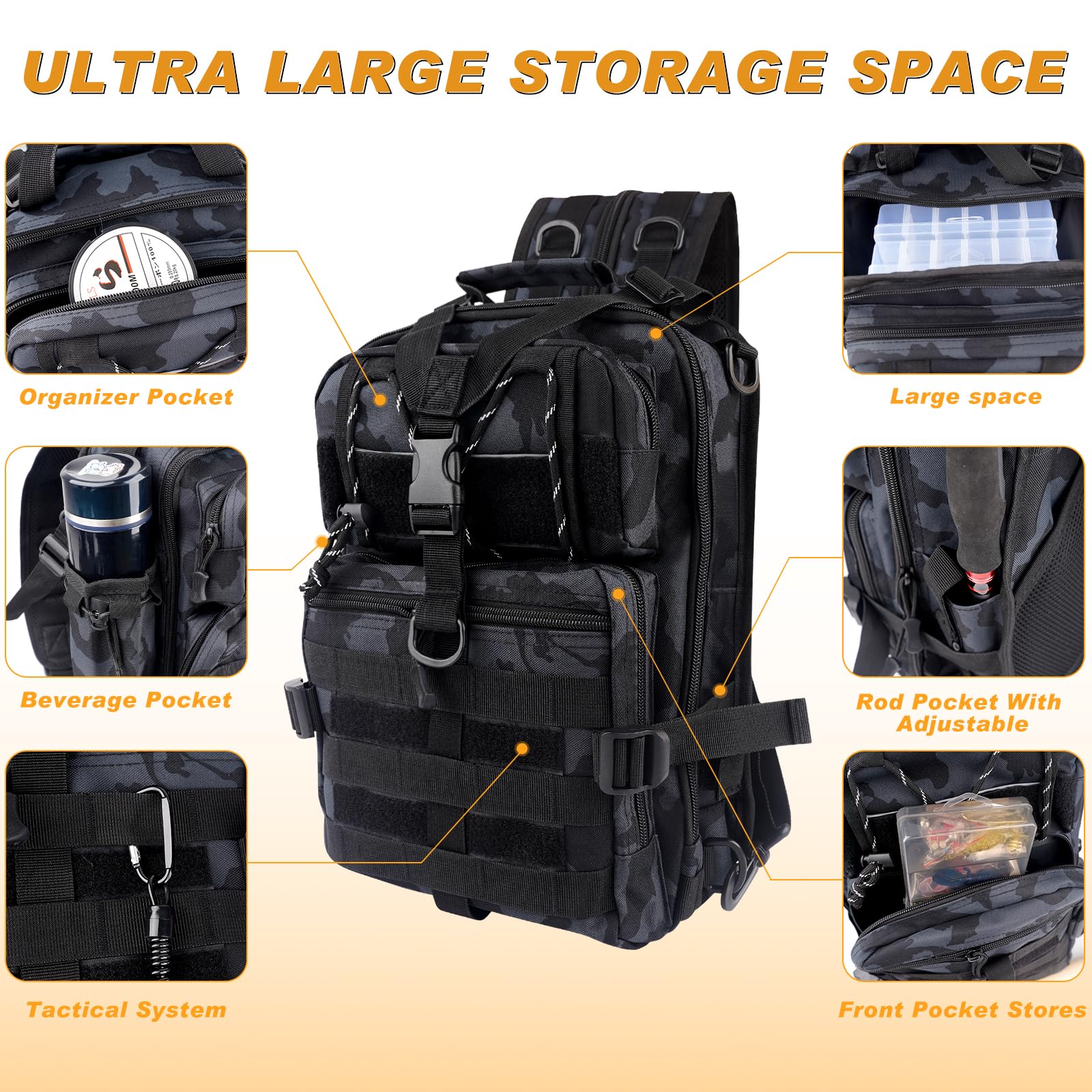 Hikary 137-piece tackle box contents layout showing bait variety and gear