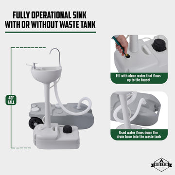 Hike Crew foot pump delivers hands-free water flow for washing