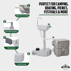 Hike Crew gooseneck faucet provides hands-free water at your campsite