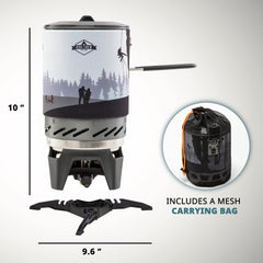 Hike Crew silicone lid and heat-resistant handle for safe on-the-go cooking.