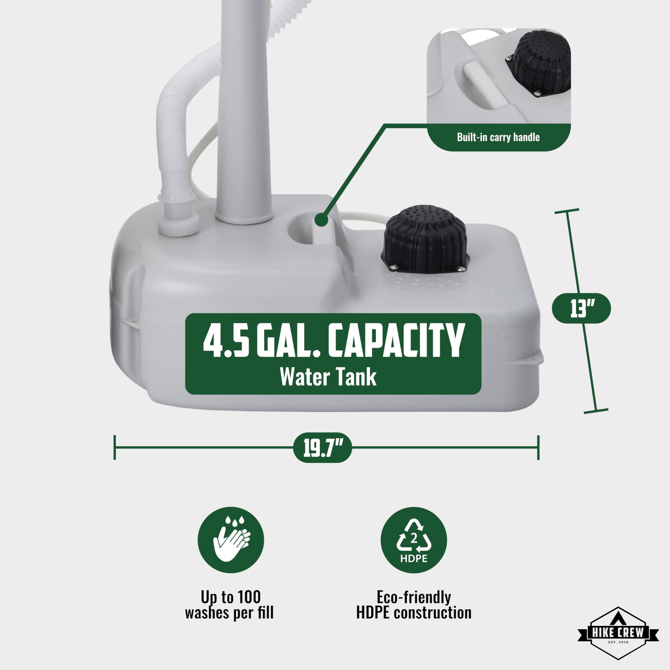 Hike Crew soap dispenser keeps washing hands or dishes mess-free