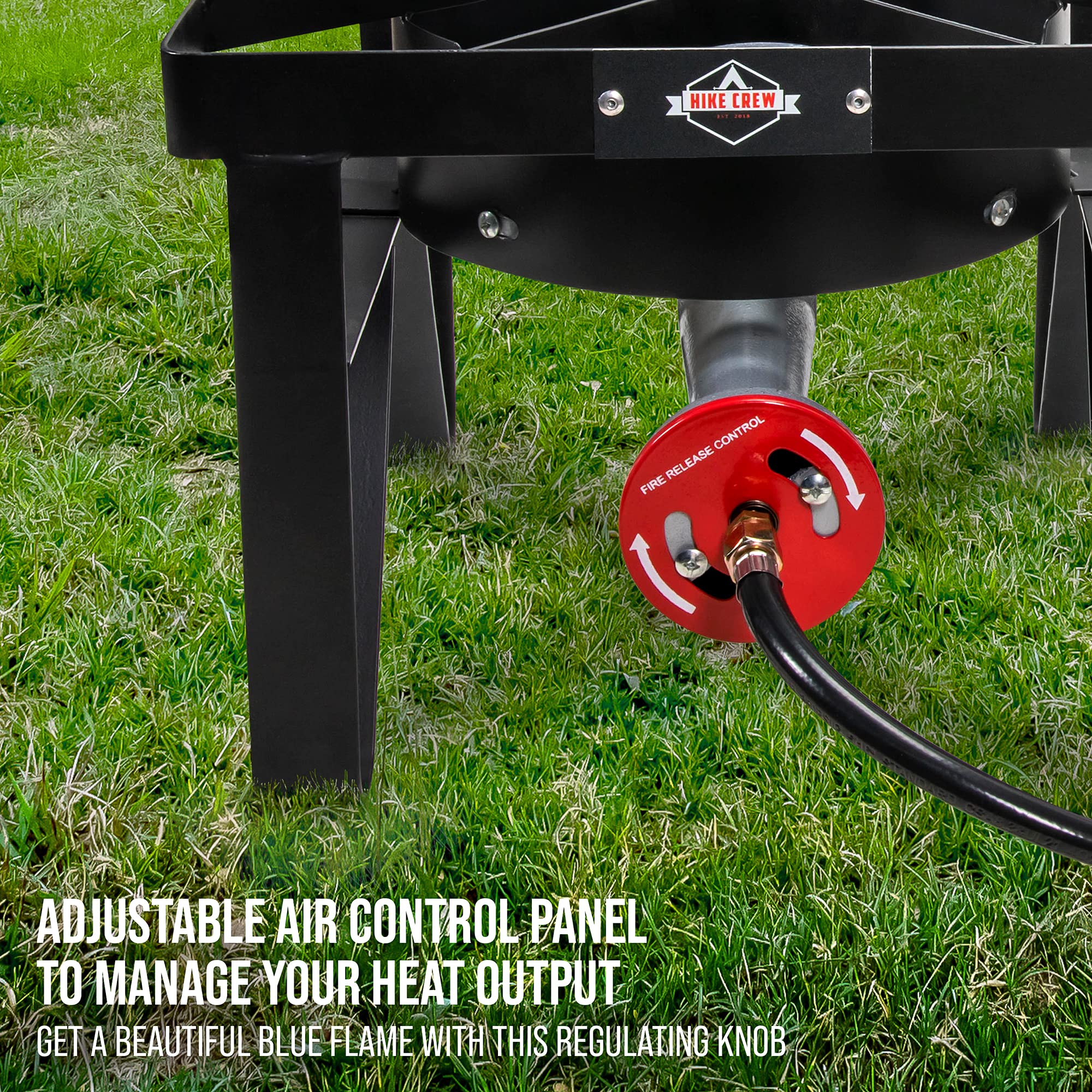 Hike Crew stove on table top ready for versatile cooking
