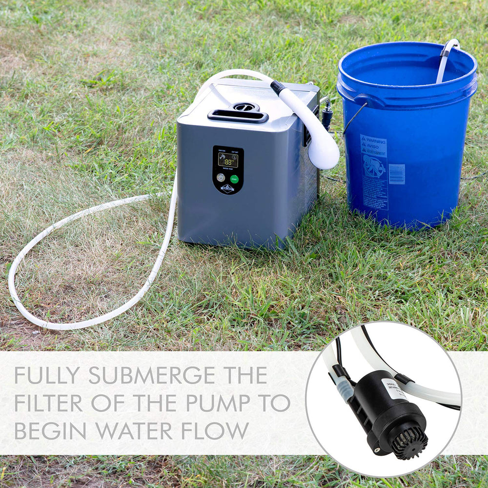 Hike Crew water inlet connected to reservoir for convenient outdoor sourcing