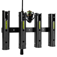 Hikeen 4-tube wall-mounted fishing rod holder mounted on a boat