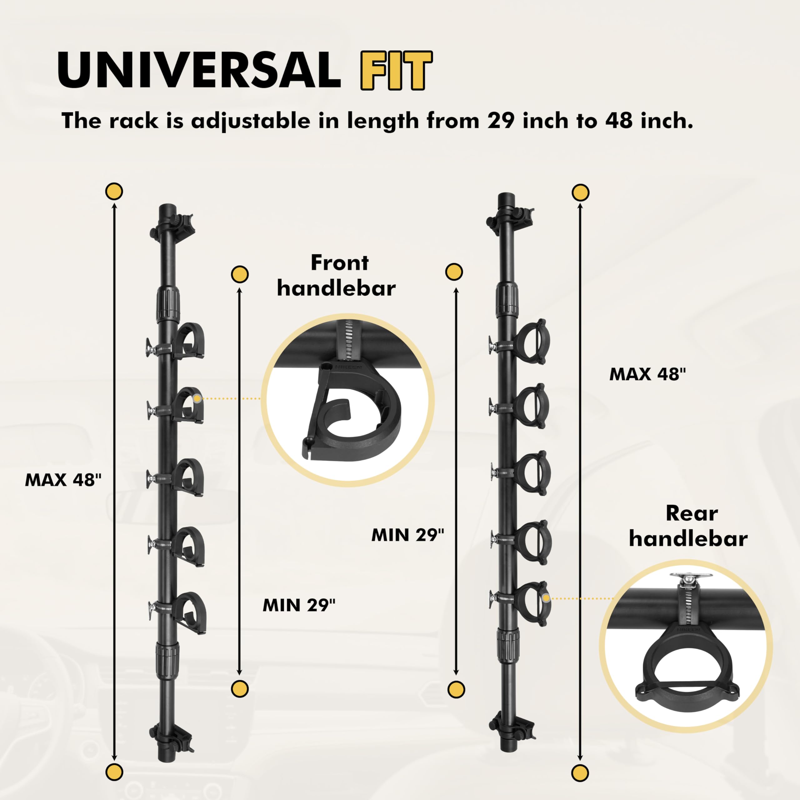 Hikeen fishing rod holder holds 5 rods to stay organized.