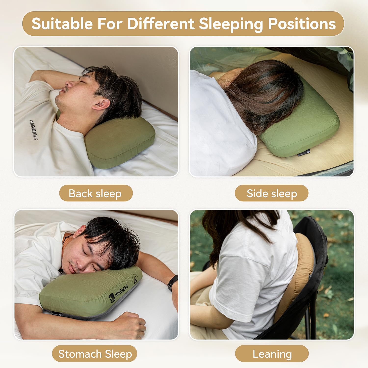 HIKEMAN pillow used as lumbar support for day trips and lounging