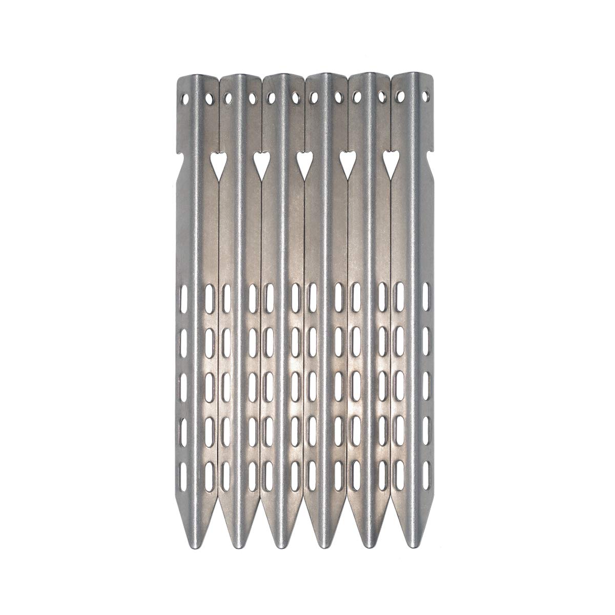 Hikemax close-up of corrosion-resistant titanium stake surface and finish.