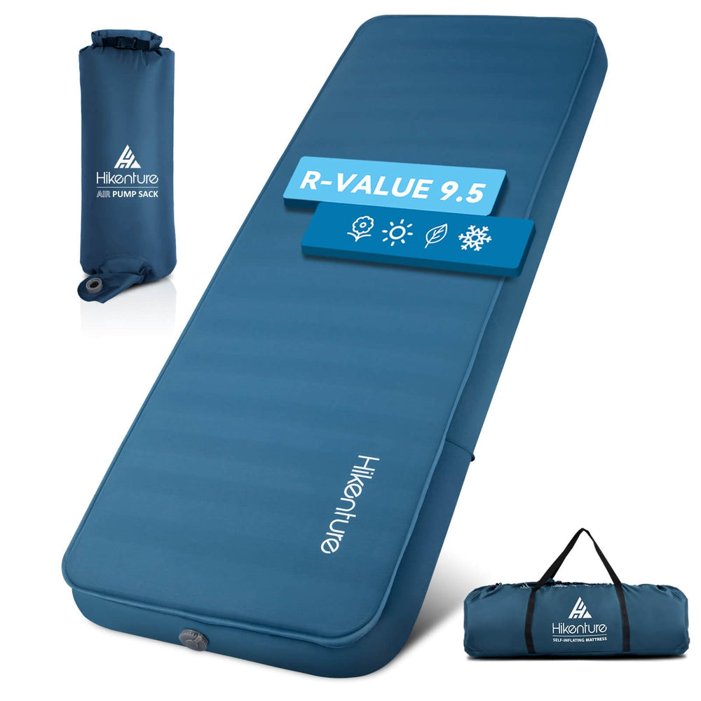 Hikenture 4-inch pad setup showing thick support and quiet sleep surface for camping.