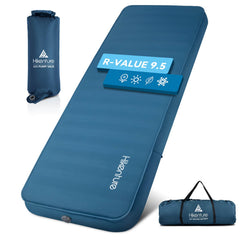 Hikenture 4-inch pad setup showing thick support and quiet sleep surface for camping.