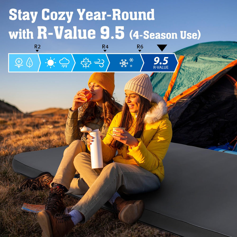 Hikenture 80x52 wide and long sleeping pad fits most people for a comfortable night