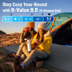 Hikenture 80x52 wide and long sleeping pad fits most people for a comfortable night