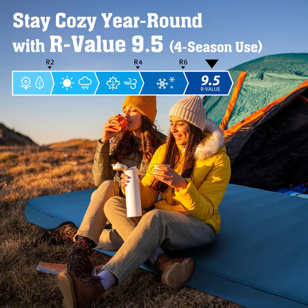 Hikenture pad with 9.5 R-value for all-season warmth