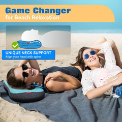 Hikenture beach pillow 2-pack built-in sandbag weighs down on sandy surfaces for stability