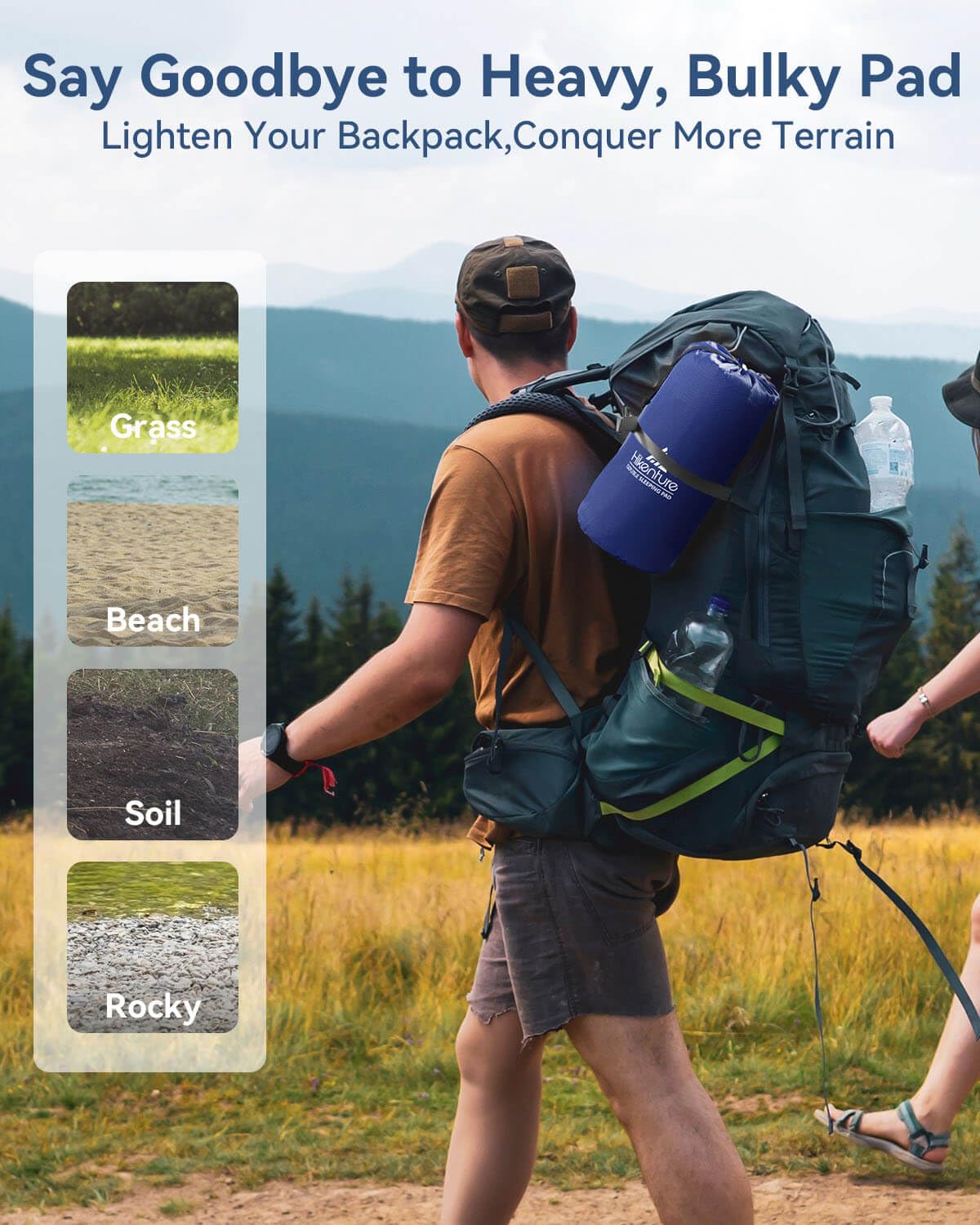 Hikenture surface made of polyester pongee with TPU lamination for durability.