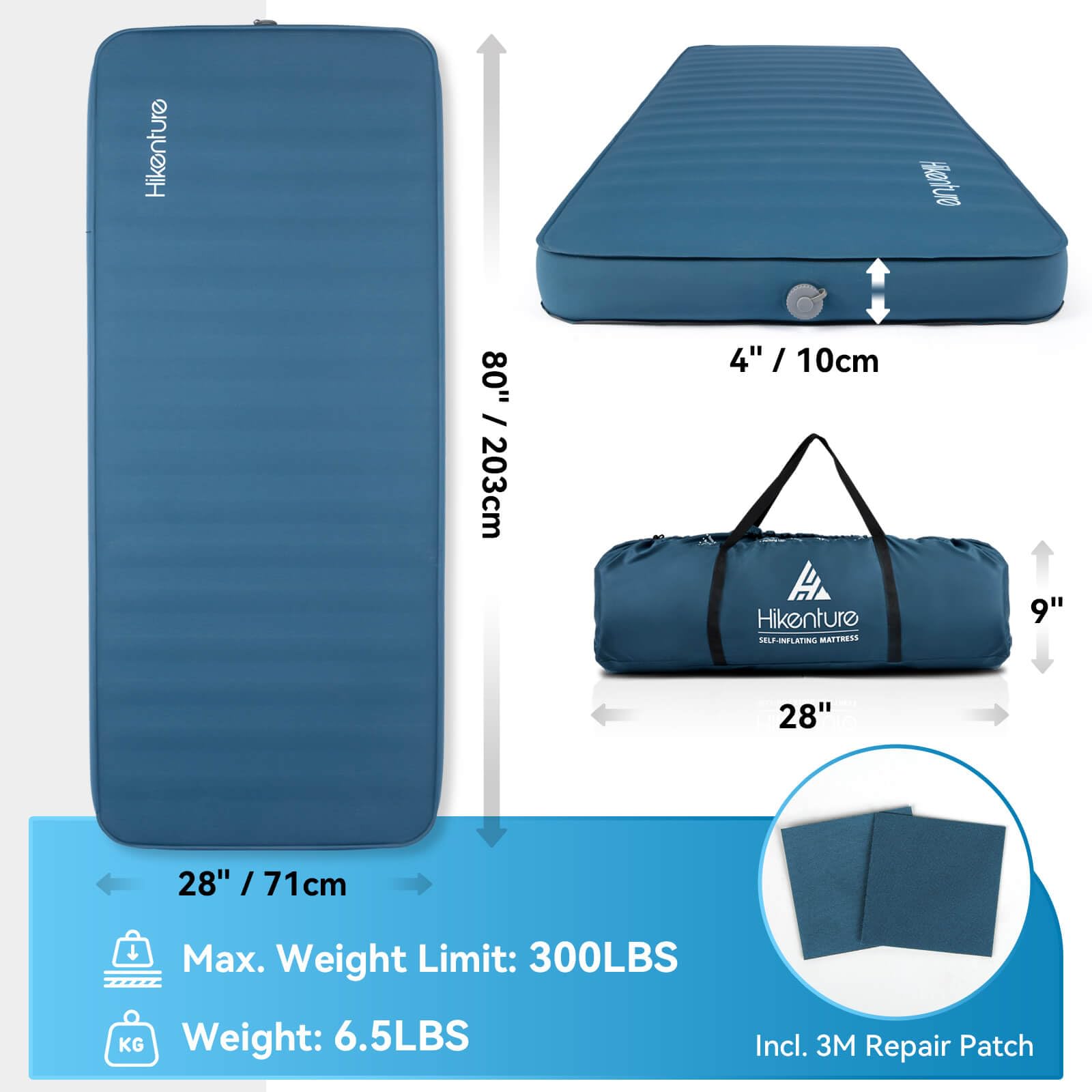 Hikenture self-inflating mattress valve close-up demonstrates quick inflate and controlled deflate.