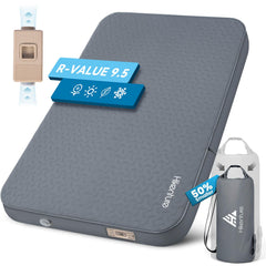 Hikenture self-inflating sleeping pad with electric pump demonstrates fast setup for outdoor camping.