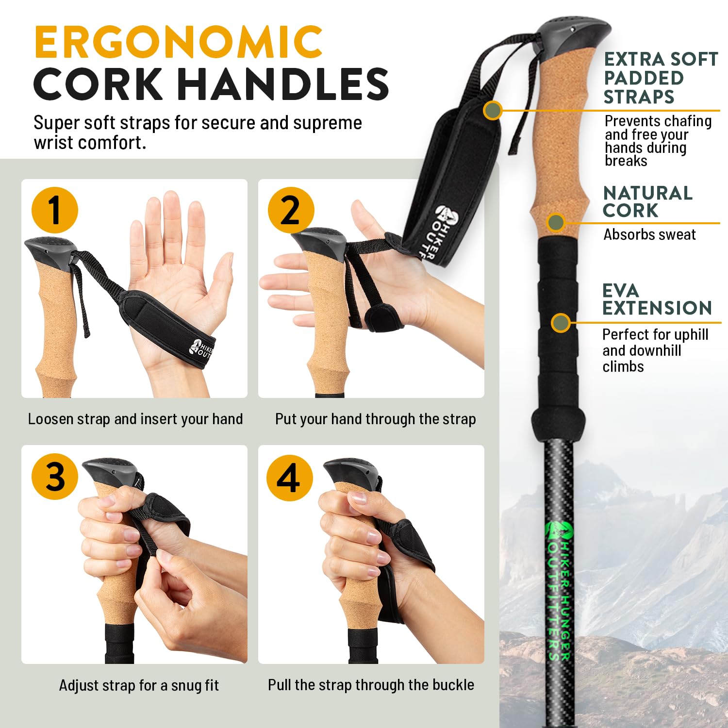 Hiker Hunger all-in-one trekking setup ready for backpacking adventures.