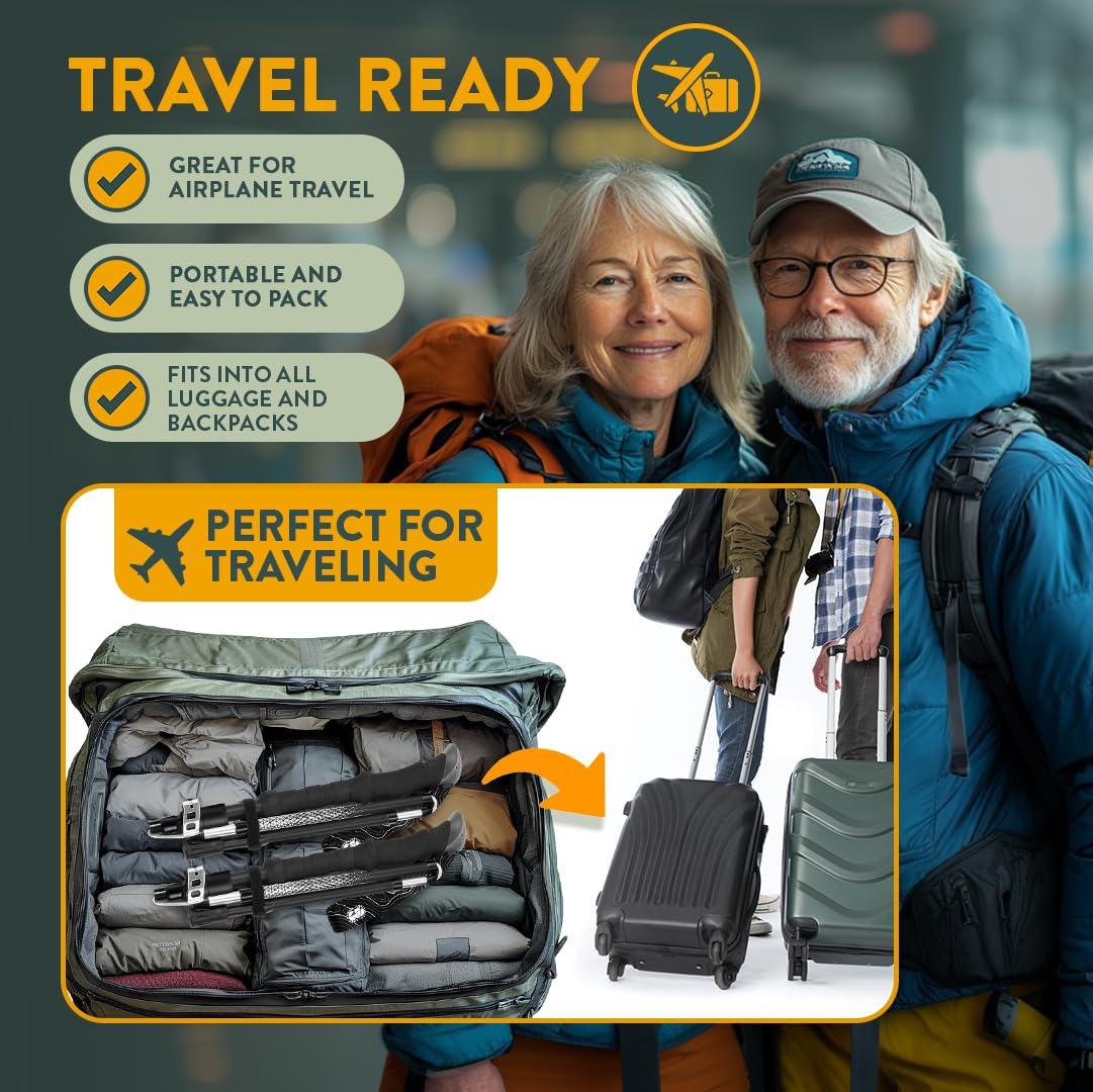 Hiker Hunger foldable poles with reinforced joints for rugged terrain durability