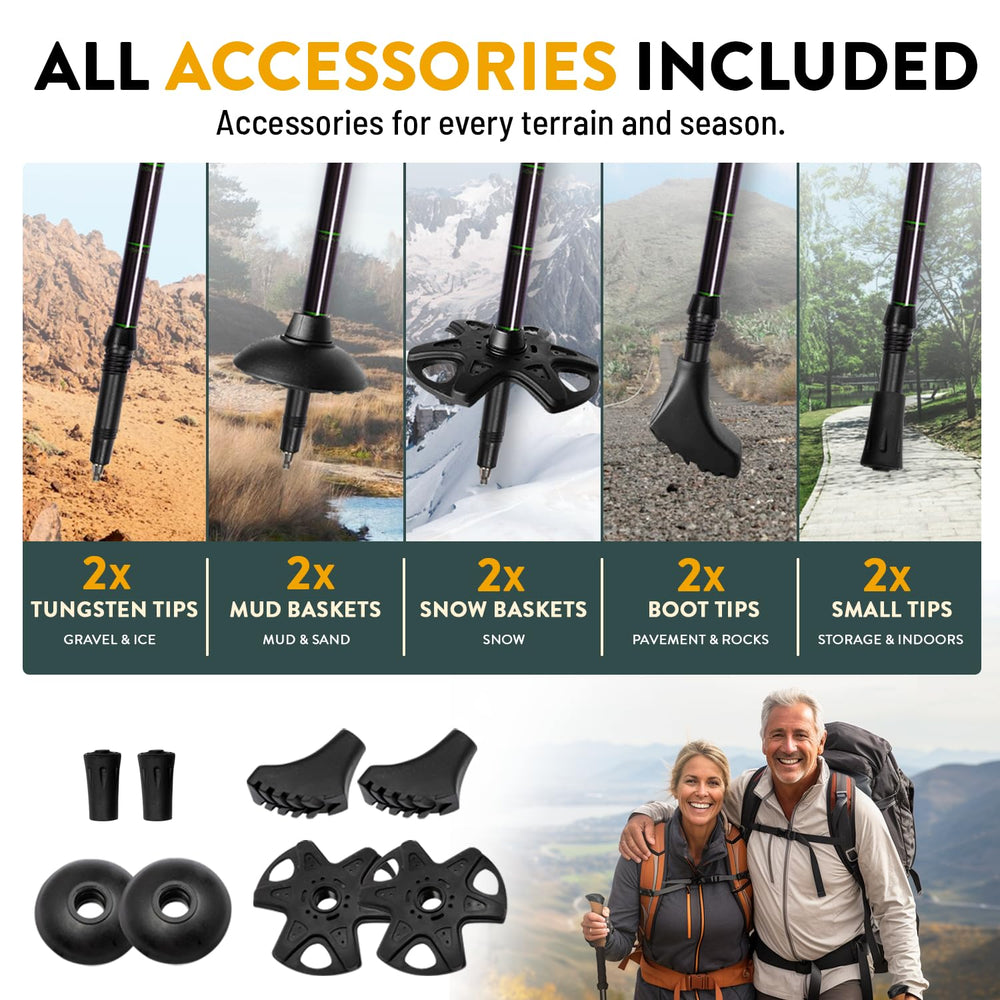 Hiker Hunger Outfitters carbon fiber poles weigh 7.6 oz each for lighter trekking