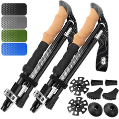 Hiker Hunger Outfitters folding trekking poles compact-15in for travel.