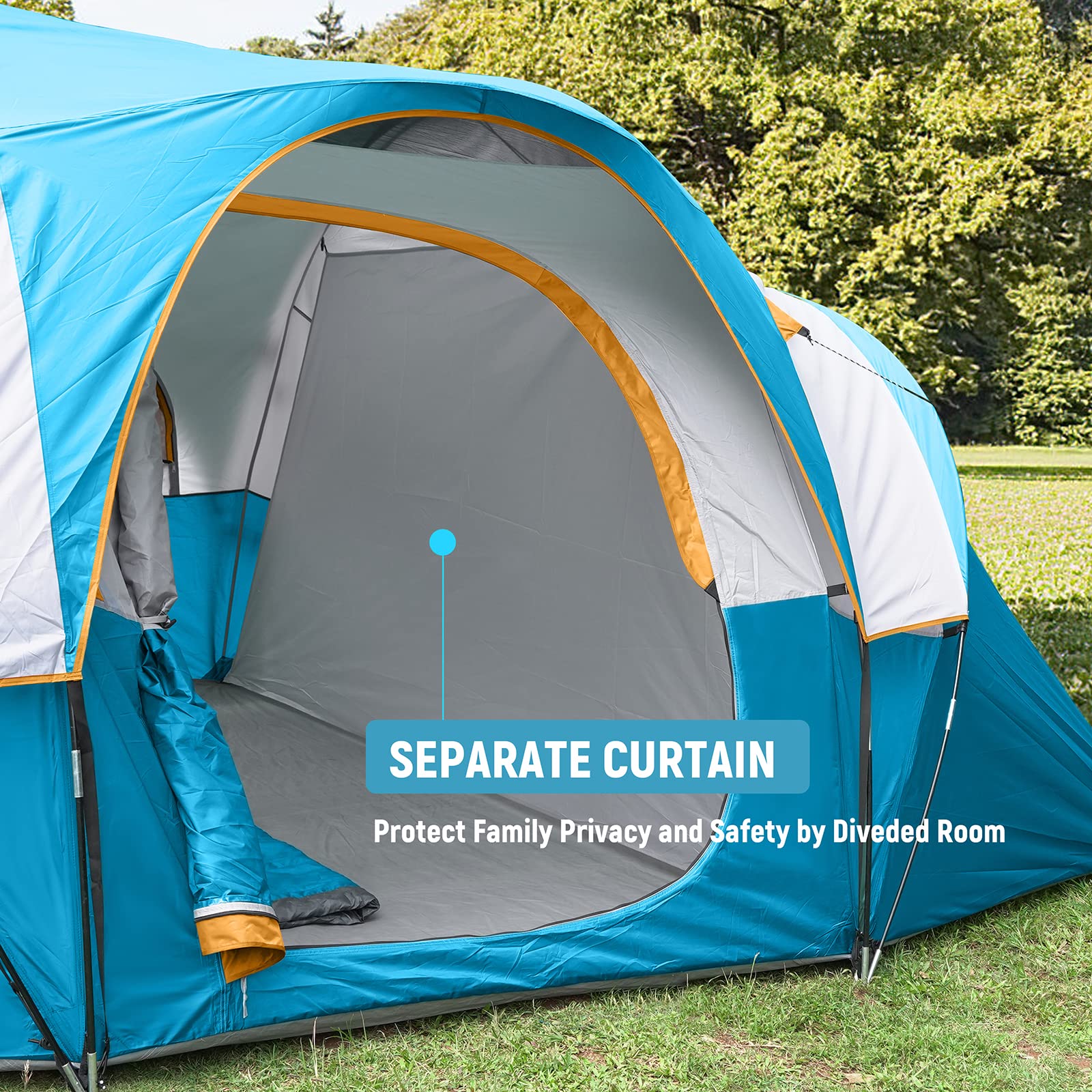 HG HIKERGARDEN tent divided-rooms demonstrates privacy for separate sleeping or gear zones