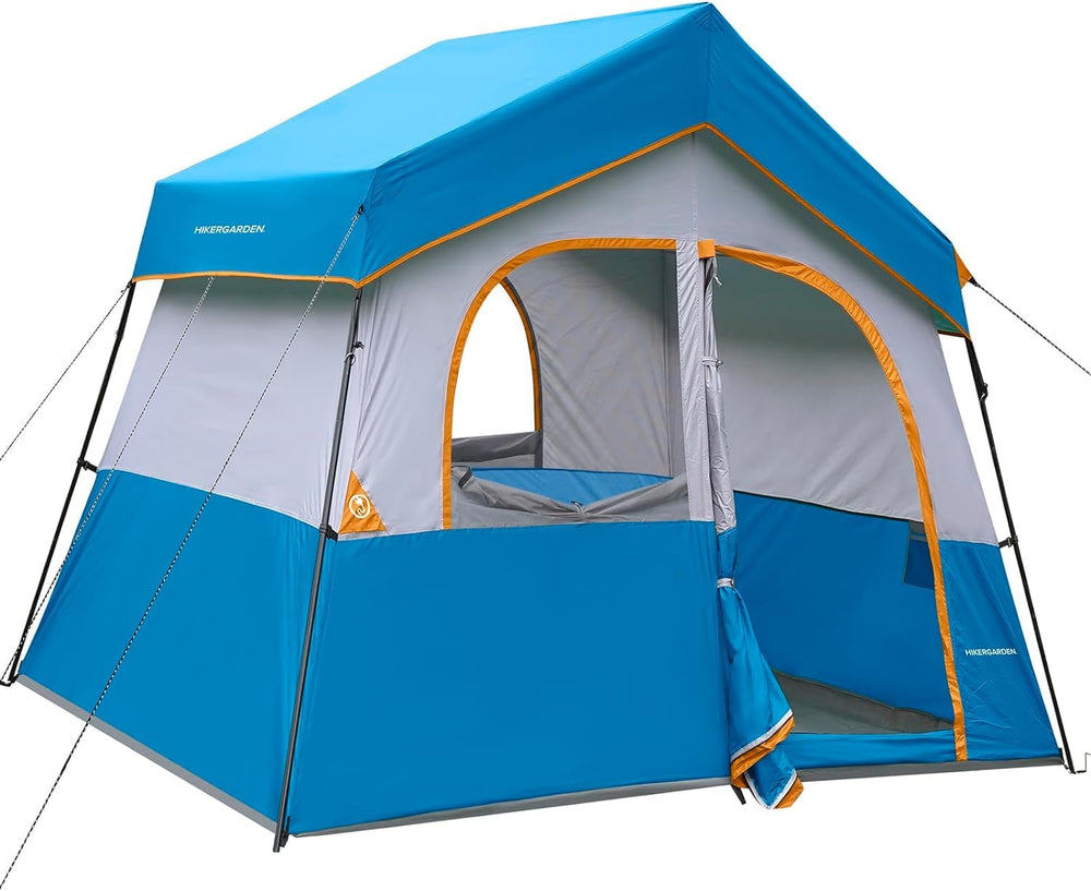 HIKERGARDEN 6-person tent interior shows spacious family room and storage options.