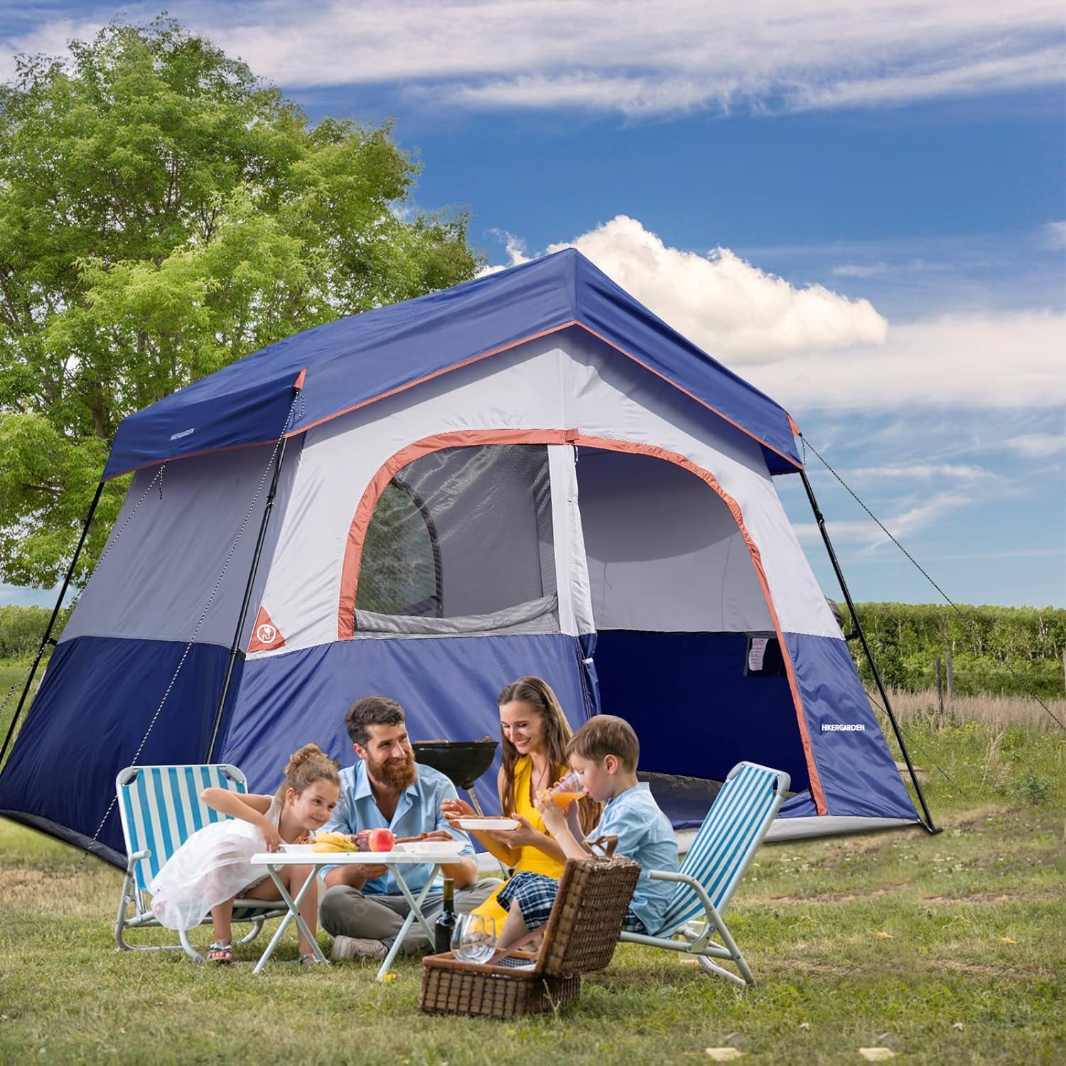 HIKERGARDEN 6P tent carry bag simplifies transport and storage.
